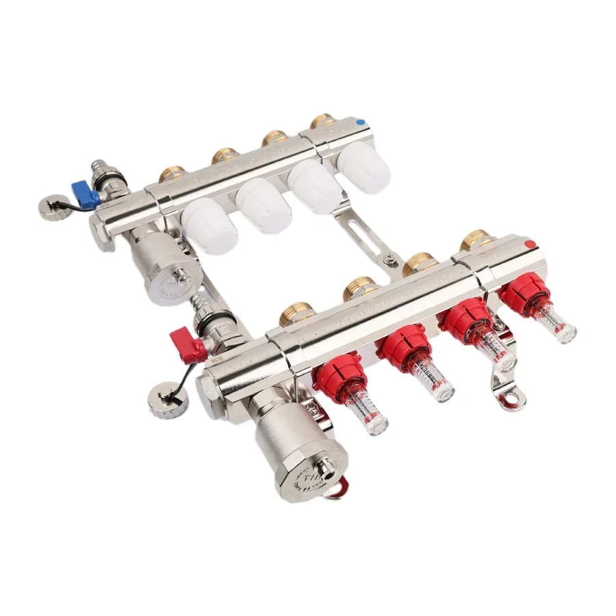 Коллекторная группа TIM со встр. расходомерами латунь 1"х3/4" 12 вых. KC012 вид 4
