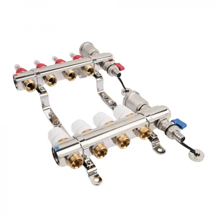 Коллекторная группа TIM со встр. расходомерами латунь 1"х3/4" 12 вых. KC012 вид 2