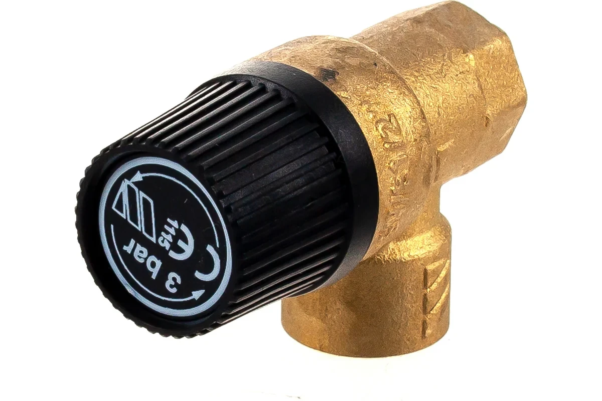 Клапан Stout предохранитель 1/2"x1/2" 3 бар с черной крышкой SVS-0001-013015