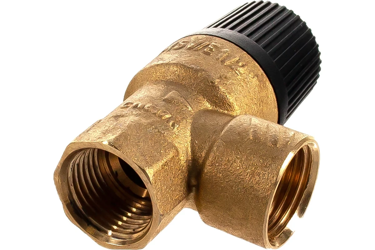 Клапан Stout предохранитель 1/2"x1/2" 3 бар с черной крышкой SVS-0001-013015