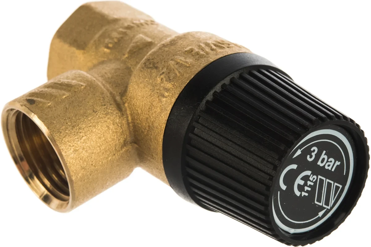 Клапан Stout предохранитель 1/2"x1/2" 3 бар с черной крышкой SVS-0001-013015