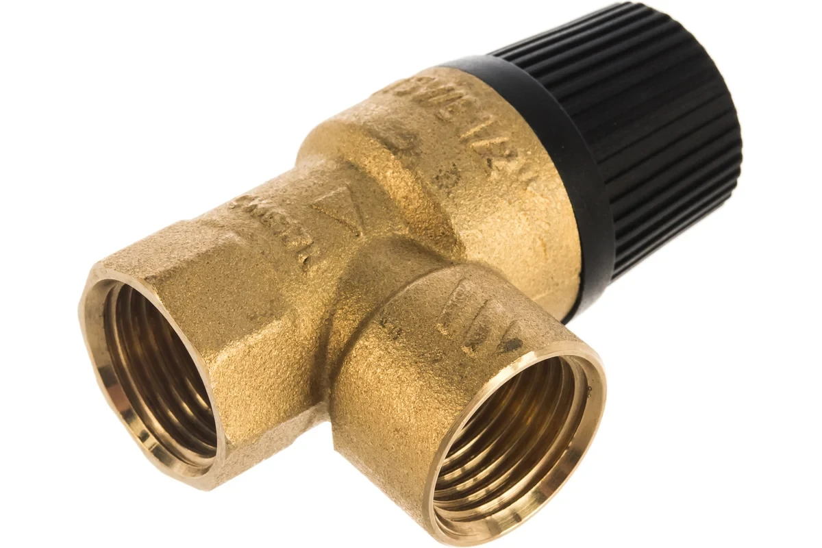 Клапан Stout предохранитель 1/2"x1/2" 3 бар с черной крышкой SVS-0001-013015