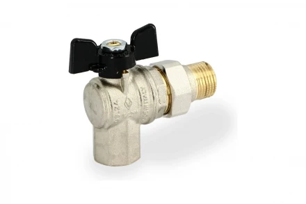 Угловой кран Американка Н/В Ду-15 1/2" Бабочка черная Bugatti OREGON 05940001