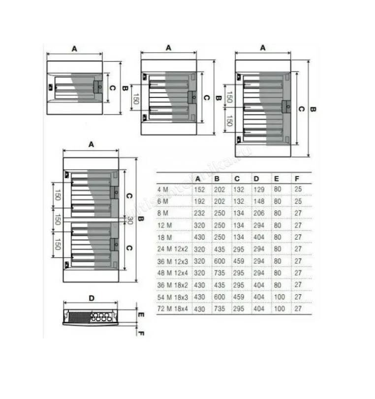  Бокс ABB в нишу Mistral41 48М непрозрачная дверь c клеммами 1SLM004102A1108