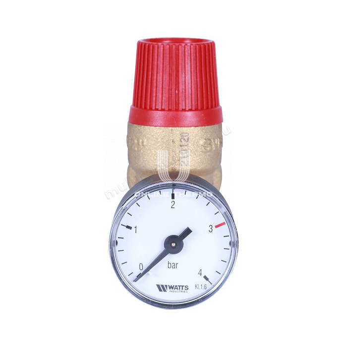 Клапан Stout предохранительный с манометром 1/2" 3 бар SVS-0002-003015