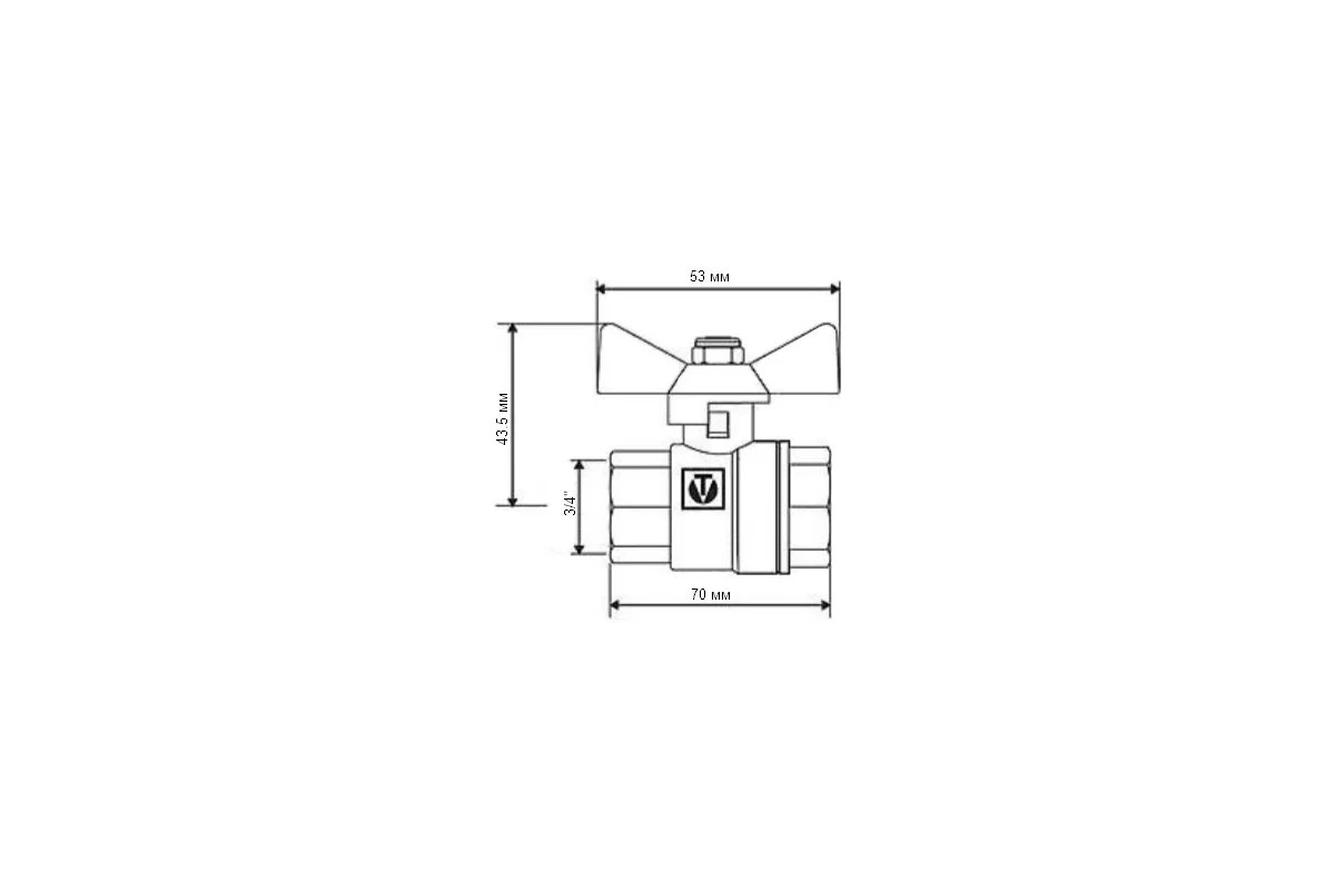 Шаровой кран 3/4" с наружной резьбой Valtec VT.219.N.05 36908