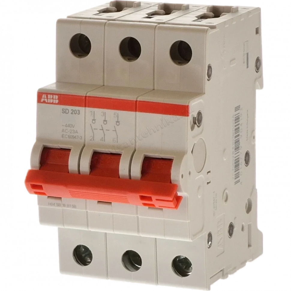Рубильник ABB 3-полюсный SD203/50 красный рычаг 2CDD283101R0050