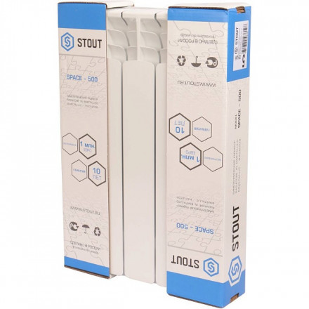 Биметаллический радиатор STOUT Space 500 5 секции боковое подключение SRB-0310-050005