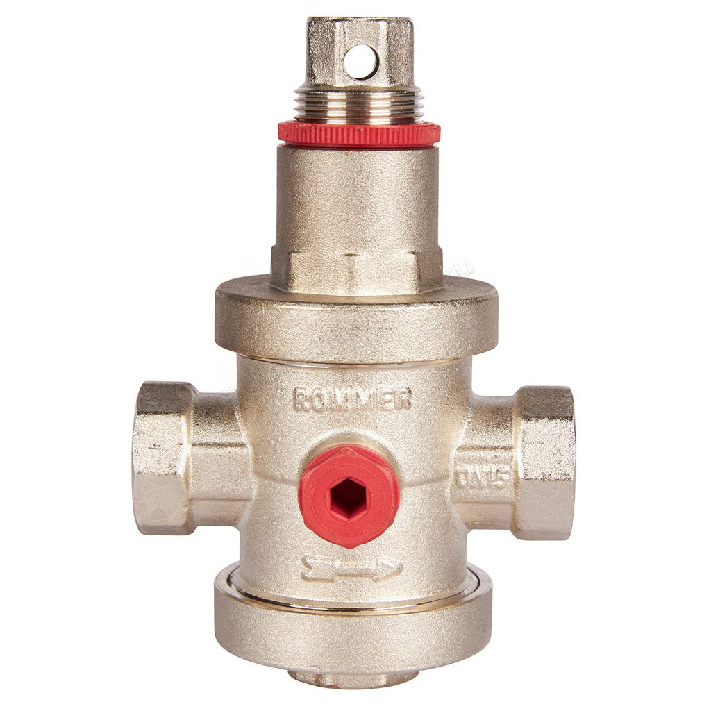 Редуктор давления Rommer ВН-ВН 1/2" PN25 с выходом под манометр RVS-0008-000015
