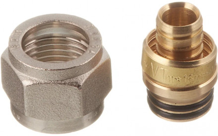Соеденитель обжимной Valtec для PEX трубы 16x2,0 (1/2") для коллектор. групы VTc.709.N.1604
