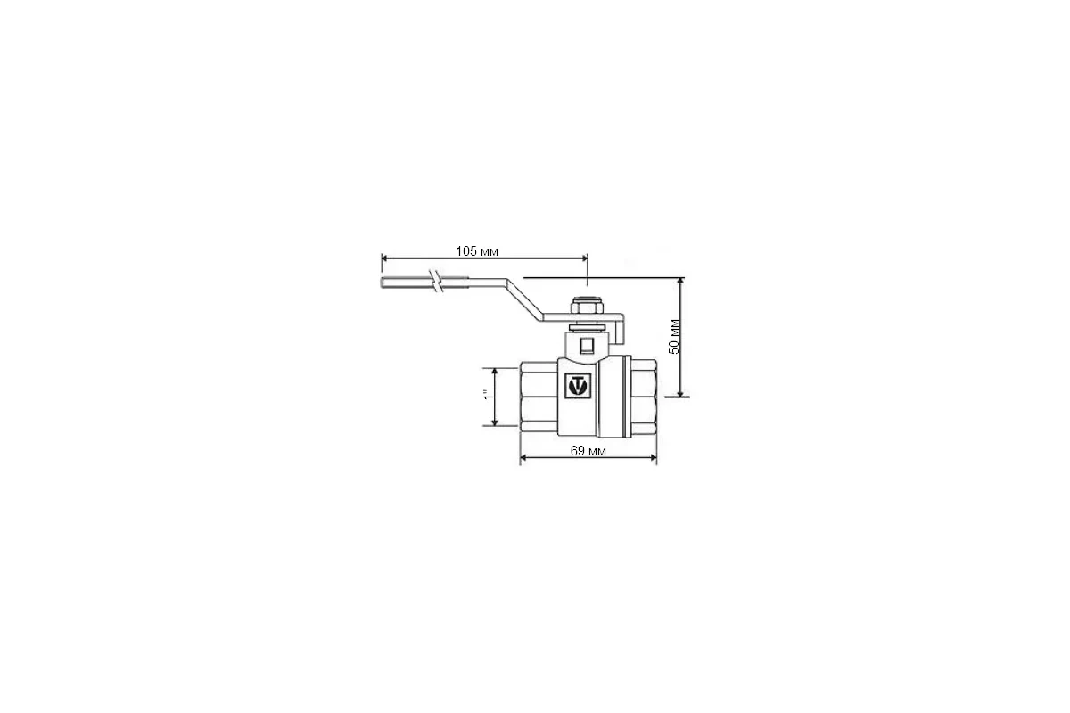 Шаровой кран стальная рукоятка 1" ВР-НР Valtec BASE VT.215.N.06 36907