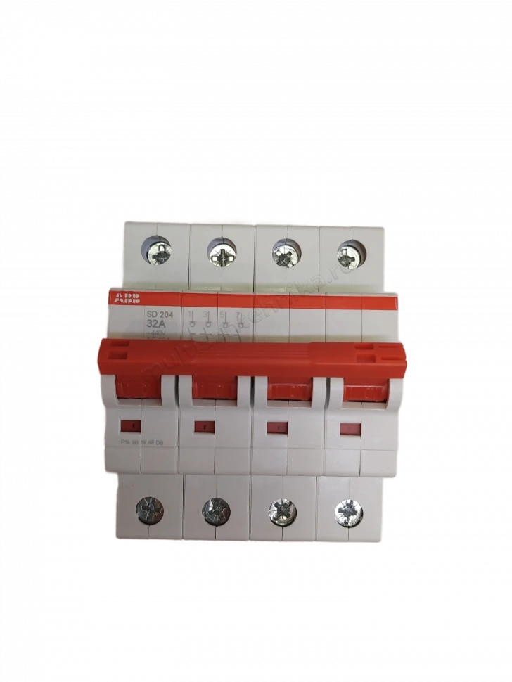 Рубильник ABB 4-полюсный SD204/32 красный рычаг 2CDD284101R0032