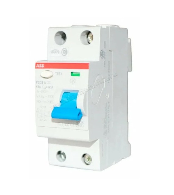 УЗО ABB 2 модуля F202 A-63/0.1 2CSF202101R2630