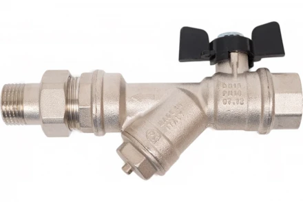 Kран шаровой для воды Bugatti с фильтром 1/2" x 1/2" DN15 PN20 737 07370001
