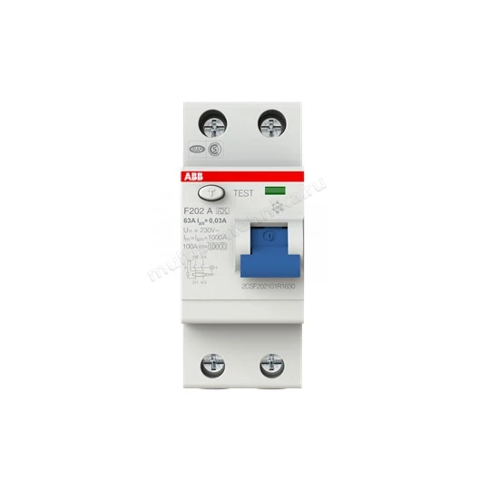 УЗО ABB 2 модуля F202 A-63/0.3 2CSF202101R3630