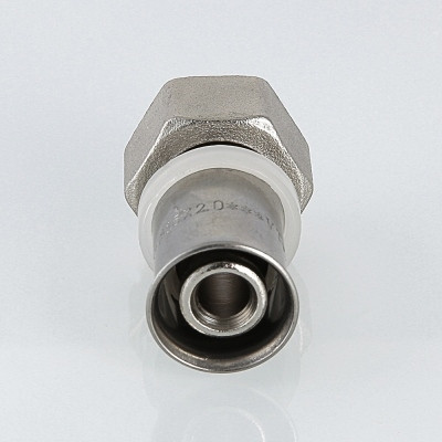 Соединитель пресс Valtec  с накидной гайкой 16х2,0 х 1/2" для коллектораVTc.712.N.1604