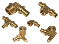 Фитинги аксиальные латунные для труб PE-Xa/EVOH и PE-Xa/Al/PE-RT